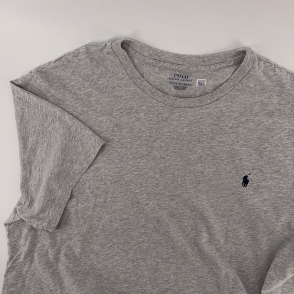 Polo Ralph Lauren Shirt Mens XLT Gray Short Sleeve Crew Neck Casual Blue Pony